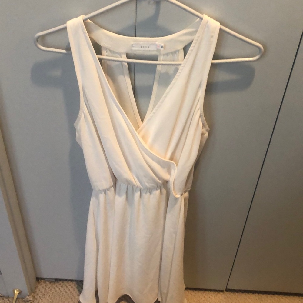 Beautiful white silk dress.